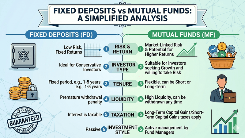 Featured image for: Fixed Deposits vs Mutual Funds: A Comparative Analysis