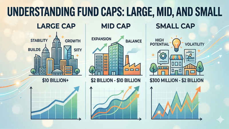 Featured image for: What Is The Difference Between Large Cap, mid-cap, and small-cap funds?